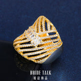 Multicolor CZ Twisted Line Ring for Women