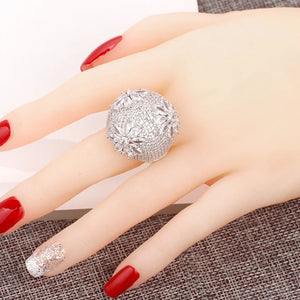Zirconia Brass Crystal Ring for Women - Gift