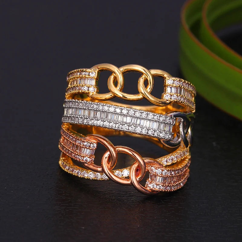 Zirconia Brass Crystal Rings For Women Gift