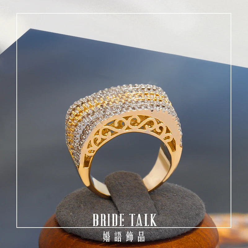Bold Statement Rings with Zirconia Stones - Women Engagement Jewelry