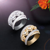 Rhodium-Plated CZ Wedding Ring for Women