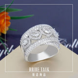 Rhodium-Plated CZ Wedding Ring for Women