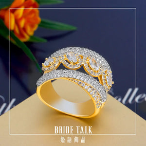 Rhodium-Plated CZ Wedding Ring for Women