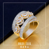Rhodium-Plated CZ Wedding Ring for Women