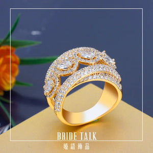 Rhodium-Plated CZ Wedding Ring for Women