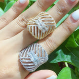 Cubic Zirconia Wedding Ring Rhodium Plated Women's Jewelry Gift