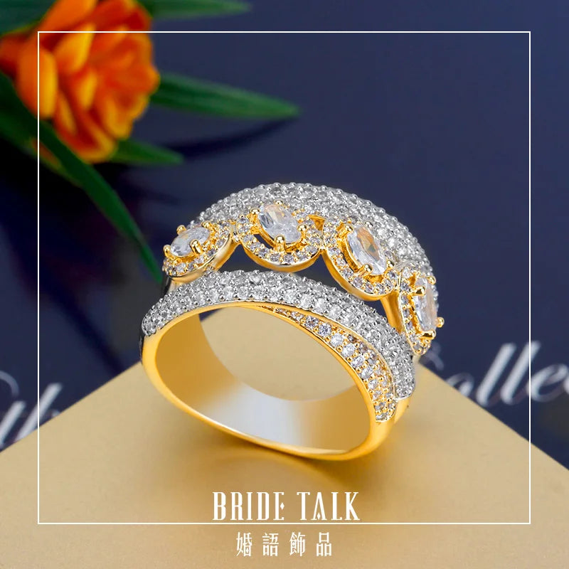 Rhodium-Plated CZ Wedding Ring for Women