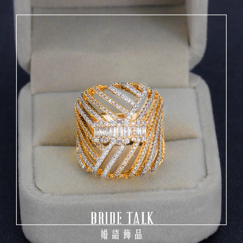 Cubic Zirconia Wedding Ring Rhodium Plated Women's Jewelry Gift