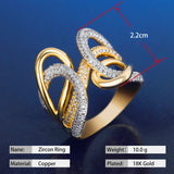 Wedding Rings Cross Geometry Twisted line Cubic Zirconia Dubai Bridal Ring
