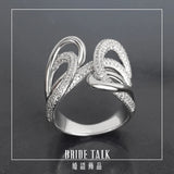 Wedding Rings Cross Geometry Twisted line Cubic Zirconia Dubai Bridal Ring