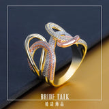 Wedding Rings Cross Geometry Twisted line Cubic Zirconia Dubai Bridal Ring