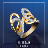 Wedding Rings Cross Geometry Twisted line Cubic Zirconia Dubai Bridal Ring