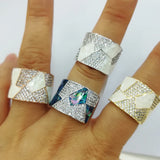 Full Crystal Pave Setting Wedding Ring for Women