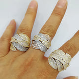 Romantic Wedding Ring CZ Crystal Pave Setting Jewelry For Women