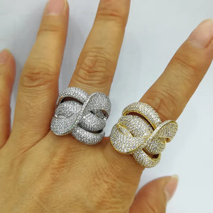 Cubic Zircon Stone Women's Ring Micro Paved Jewelry