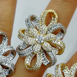 Cubic Zircon Stone Paved Women's Ring - Surprise Gift
