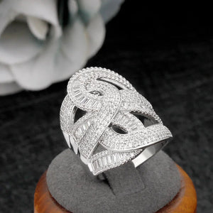 Bride Talk Women Ring Crystal Pave Cubic Zirconia Jewelry