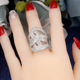 Bride Talk Women Ring Crystal Pave Cubic Zirconia Jewelry