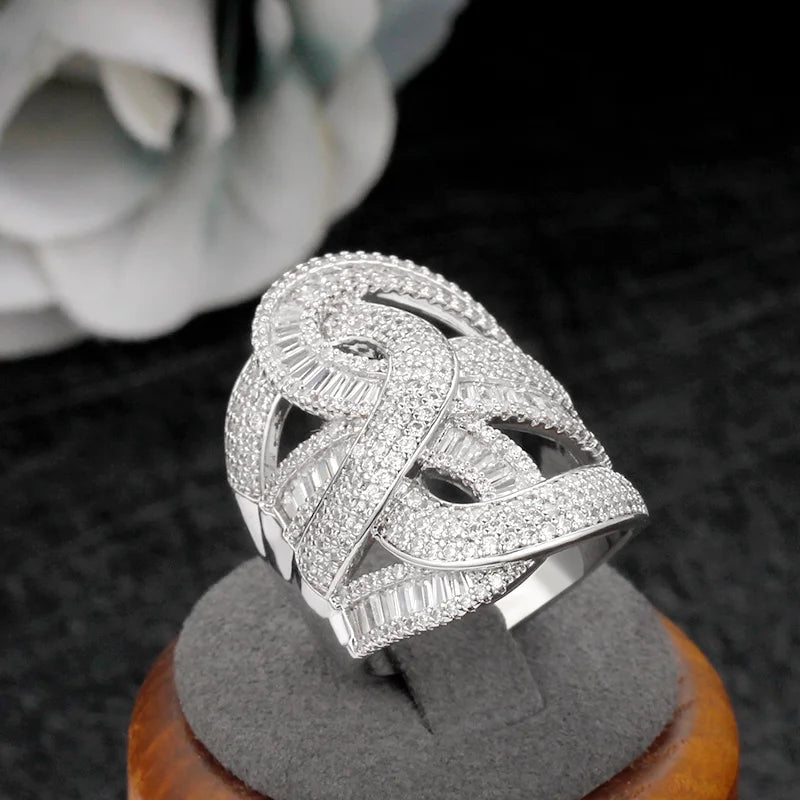 Bride Talk Women Ring Crystal Pave Cubic Zirconia Jewelry