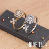 Bride Talk Adjustable Open Ring CZ Bridal Jewelry