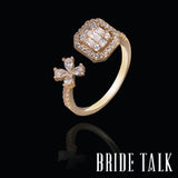 Bride Talk Adjustable Open Ring CZ Bridal Jewelry