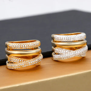 CZ Crystal Bridal Finger Rings For Women Wedding