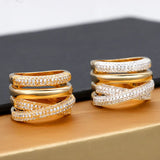 CZ Crystal Bridal Finger Rings For Women Wedding