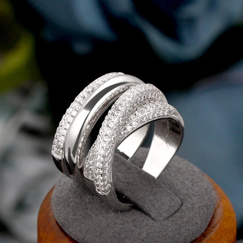 CZ Crystal Bridal Finger Rings For Women Wedding