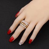CZ Crystal Bridal Finger Rings For Women Wedding