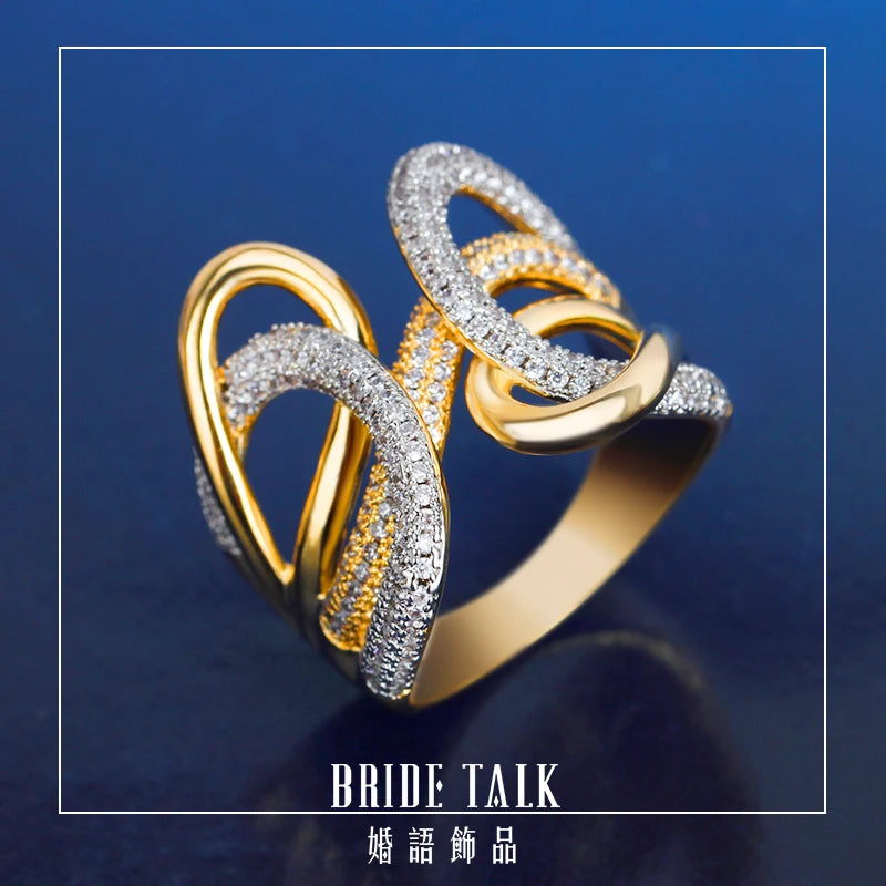 Women Wedding Ring Cubic Zirconia Bridal Ring for Party Year Gift
