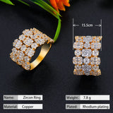 Zircon Baguette Wedding Ring Full CZ Bridal Jewelry
