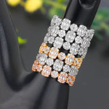 Zircon Baguette Wedding Ring Full CZ Bridal Jewelry
