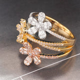 Baguettes Zircon CZ Crystal Bridal Wedding Ring