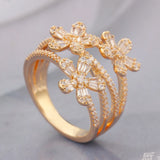 Baguettes Zircon CZ Crystal Bridal Wedding Ring