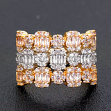 Zircon Baguette Wedding Ring Full CZ Bridal Jewelry