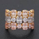 Zircon Baguette Wedding Ring Full CZ Bridal Jewelry