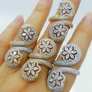 Baguettes Zircon Wedding Ring for Women Full CZ Crystal Bridal Jewelry