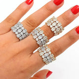 Zircon Baguette Wedding Ring Full CZ Bridal Jewelry