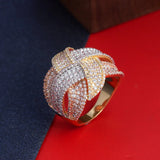 Twisted Line CZ Women Big Rings