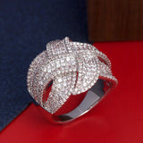 Twisted Line CZ Women Big Rings