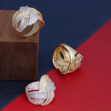 Twisted Line CZ Women Big Rings