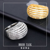 Bride Wedding Big Rings Cross CZ Finger Ring Dubai Party Bridal Jewelry