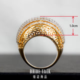 Bride Wedding Big Rings Cross CZ Finger Ring Dubai Party Bridal Jewelry