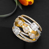 Rhodium Plated Cubic Zirconia Women's Wedding Ring
