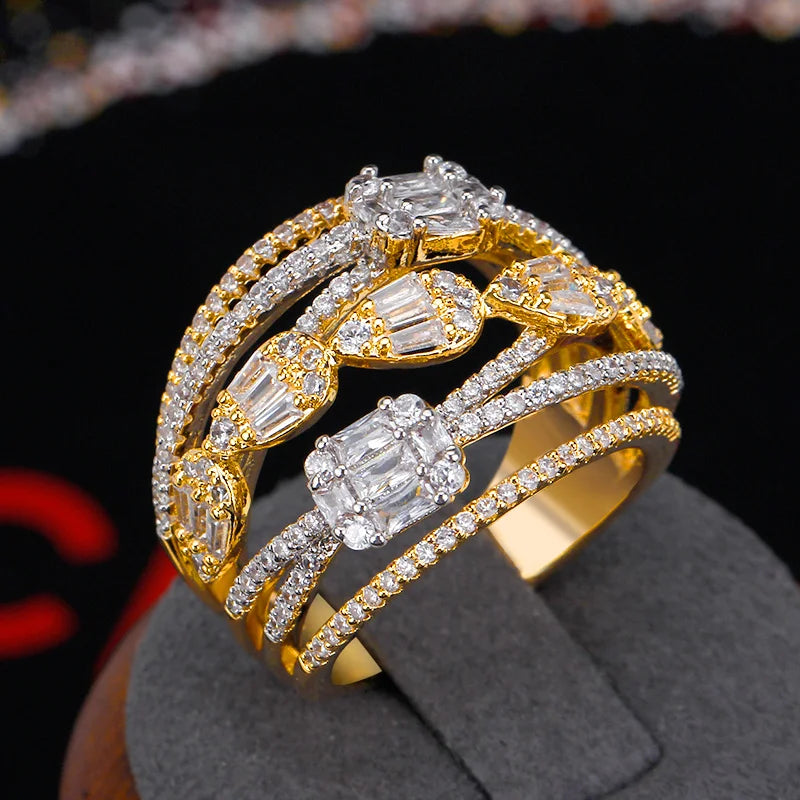 Rhodium Plated Cubic Zirconia Women's Wedding Ring