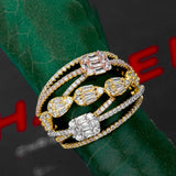Rhodium Plated Cubic Zirconia Women's Wedding Ring