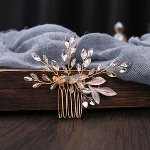 Crystal Leaves Wedding Hair Comb for Women