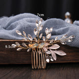 Crystal Leaves Wedding Hair Comb for Women
