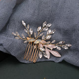 Crystal Leaves Wedding Hair Comb for Women