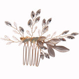 Crystal Leaves Wedding Hair Comb for Women
